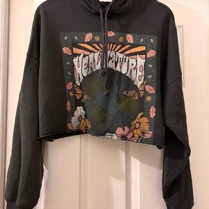 Hollister Black Hoodie with Floral Graphic